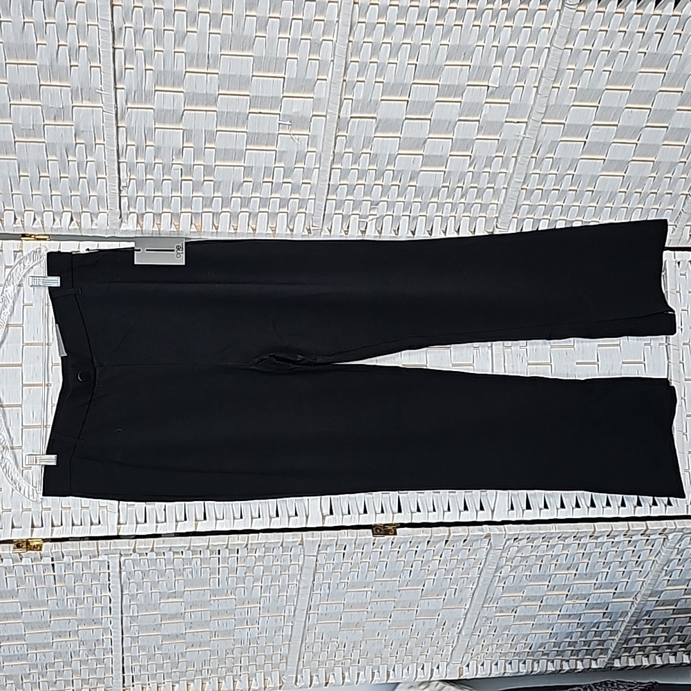 One High Waist Slim Flair Dress Pant with Faux Pockets - L